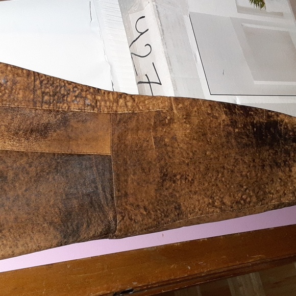 Vintage brown genuine leather pants - Picture 5 of 11